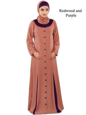 MyBatua Red Rayon Arabian Style Islamic Wear For Women Muslim Abaya With Hijab 1