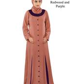 MyBatua Red Rayon Arabian Style Islamic Wear For Women Muslim Abaya With Hijab