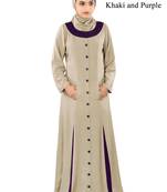 MyBatua Beige Rayon Arabian Style Islamic Wear For Women Muslim Abaya With Hijab