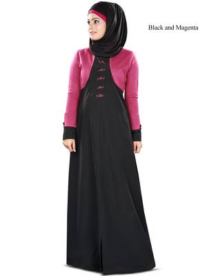 MyBatua Multicolor Kashibo Arabian Style Islamic Wear For Women Muslim Abaya With Hijab 1