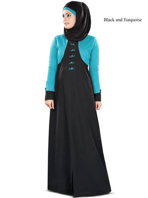 MyBatua Multicolor Kashibo Arabian Style Islamic Wear For Women Muslim Abaya With Hijab 1