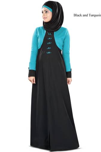 MyBatua Multicolor Kashibo Arabian Style Islamic Wear For Women Muslim Abaya With Hijab