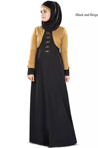 MyBatua Multicolor Kashibo Arabian Style Islamic Wear For Women Muslim Abaya With Hijab