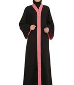 MyBatua Black Polyester Islamic Wear For Women Arabian Style Muslim Abaya With Hijab
