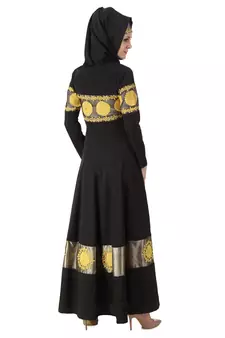 MyBatua Black Polyester Islamic Wear For Women Arabian Style Muslim Abaya With Hijab