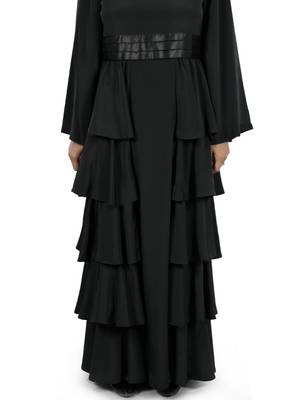 MyBatua Black Polyester Islamic Wear For Women Arabian Style Muslim Abaya With Hijab 3