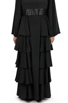 MyBatua Black Polyester Islamic Wear For Women Arabian Style Muslim Abaya With Hijab