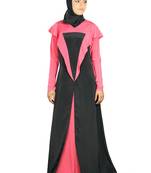 MyBatua Multicolor Poly Crepe Islamic Wear For Women Arabian Style Muslim Abaya With Hijab