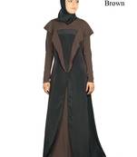 MyBatua Multicolor Poly Crepe Islamic Wear For Women Arabian Style Muslim Abaya With Hijab