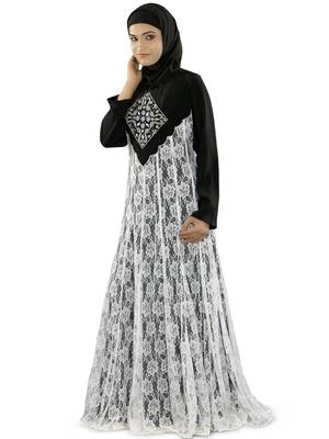 MyBatua Multicolor Poly Crepe Islamic Wear For Women Arabian Style Muslim Abaya With Hijab 1