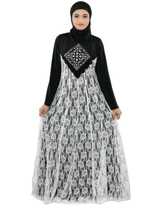 MyBatua Multicolor Poly Crepe Islamic Wear For Women Arabian Style Muslim Abaya With Hijab 2