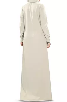 MyBatua Grey Poly Crepe Islamic Wear For Women Arabian Style Muslim Abaya With Hijab