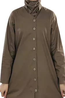 MyBatua Beige Cotton Islamic Wear For Women Arabian Style Muslim Abaya With Hijab