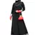 MyBatua Black Poly Crepe Islamic Wear For Women Arabian Style Muslim Abaya With Hijab