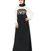 MyBatua Multicolor Poly Crepe Islamic Wear For Women Arabian Style Muslim Abaya With Hijab