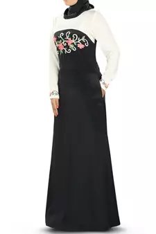 MyBatua Multicolor Poly Crepe Islamic Wear For Women Arabian Style Muslim Abaya With Hijab