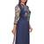 Navy cotton women's cotton embroideried 3/4 sleeve navy kurti