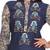 Navy cotton women's cotton embroideried 3/4 sleeve navy kurti