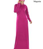 MyBatua Magenta Viscose Islamic Wear For Women Arabian Style Muslim Abaya With Hijab