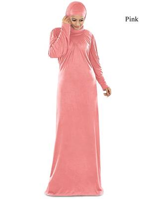 Pink Viscose Arabian Style Abaya Dress 1