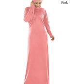 Pink Viscose Arabian Style Abaya Dress