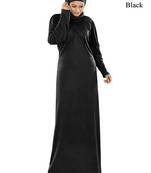 MyBatua Black Viscose Islamic Wear For Women Arabian Style Muslim Abaya With Hijab