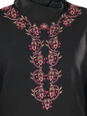 MyBatua Black Kashibo Islamic Wear For Women Arabian Style Muslim Abaya With Hijab 2