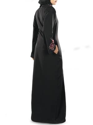 MyBatua Black Kashibo Islamic Wear For Women Arabian Style Muslim Abaya With Hijab 3