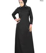 MyBatua Black Poplin Islamic Wear For Women Arabian Style Muslim Abaya With Hijab