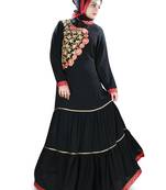 MyBatua Black Georgette Islamic Wear For Women Arabian Style Muslim Abaya With Hijab