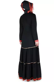 MyBatua Black Georgette Islamic Wear For Women Arabian Style Muslim Abaya With Hijab