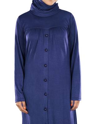 MyBatua Royal Blue Viscose Islamic Wear For Women Arabian Style Muslim Abaya With Hijab 2