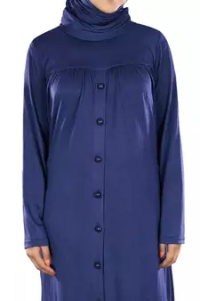 MyBatua Royal Blue Viscose Islamic Wear For Women Arabian Style Muslim Abaya With Hijab