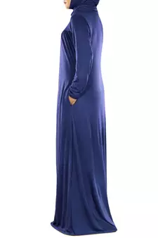 MyBatua Royal Blue Viscose Islamic Wear For Women Arabian Style Muslim Abaya With Hijab