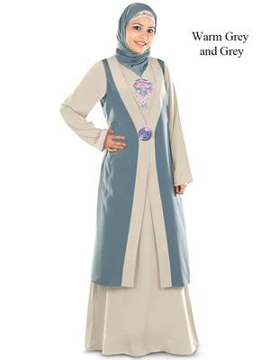 MyBatua Multicolor Poly Crepe Islamic Wear For Women Arabian Style Muslim Abaya With Hijab 1