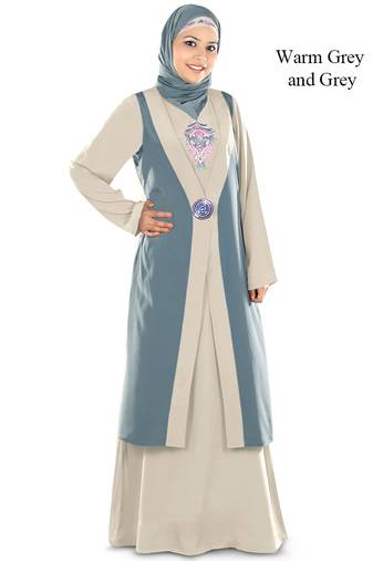 MyBatua Multicolor Poly Crepe Islamic Wear For Women Arabian Style Muslim Abaya With Hijab