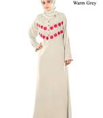 MyBatua Grey Crepe Islamic Wear For Women Arabian Style Muslim Abaya With Hijab