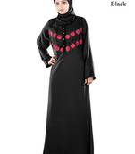 MyBatua Black Crepe Islamic Wear For Women Arabian Style Muslim Abaya With Hijab