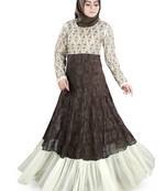 MyBatua Multicolor Crepe Islamic Wear For Women Arabian Style Muslim Abaya With Hijab