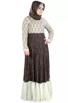 MyBatua Multicolor Crepe Islamic Wear For Women Arabian Style Muslim Abaya With Hijab
