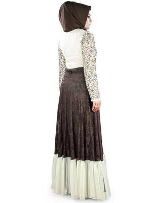 MyBatua Multicolor Crepe Islamic Wear For Women Arabian Style Muslim Abaya With Hijab 5