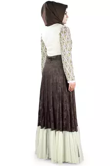 MyBatua Multicolor Crepe Islamic Wear For Women Arabian Style Muslim Abaya With Hijab