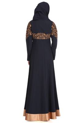 MyBatua Navy Blue Kashibo Islamic Wear For Women Arabian Style Muslim Abaya With Hijab 3