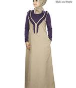 MyBatua Purple Poplin Islamic Wear For Women Arabian Style Muslim Abaya With Hijab