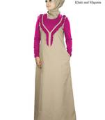 MyBatua Magenta Poplin Islamic Wear For Women Arabian Style Muslim Abaya With Hijab