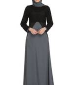 MyBatua Black Polyester Islamic Wear For Women Arabian Style Muslim Abaya With Hijab
