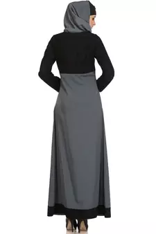 MyBatua Black Polyester Islamic Wear For Women Arabian Style Muslim Abaya With Hijab