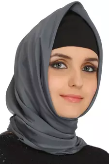 MyBatua Black Polyester Islamic Wear For Women Arabian Style Muslim Abaya With Hijab
