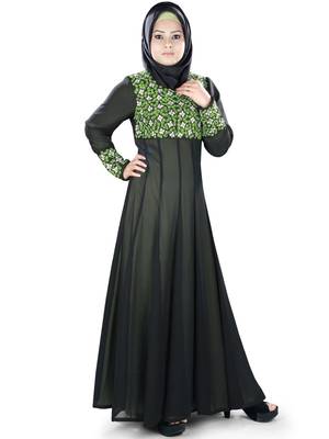 MyBatua Multicolor Polyester Islamic Wear For Women Arabian Style Muslim Abaya With Hijab 1