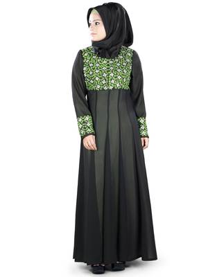 MyBatua Multicolor Polyester Islamic Wear For Women Arabian Style Muslim Abaya With Hijab 2